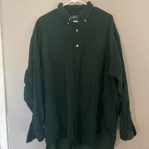 Ralph Lauren dark green corduroy long sleeve button up. EUC. XL “Blake”.